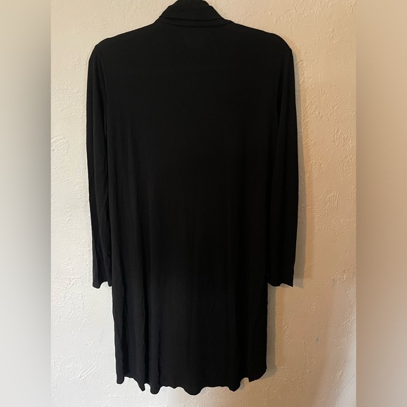 EILEEN FISHER SILK Elegant Black Long Sleeve Dress - Picture 4 of 5